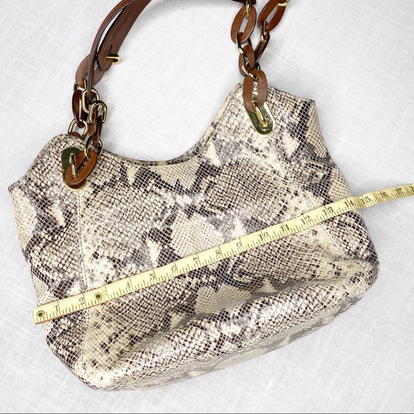Michael Kors python print shoulder purse. - Picture 8 of 11